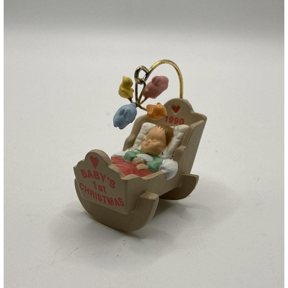 Hallmark Keepsake Baby's First Christmas Miniature Ornament‎ 1990 1"